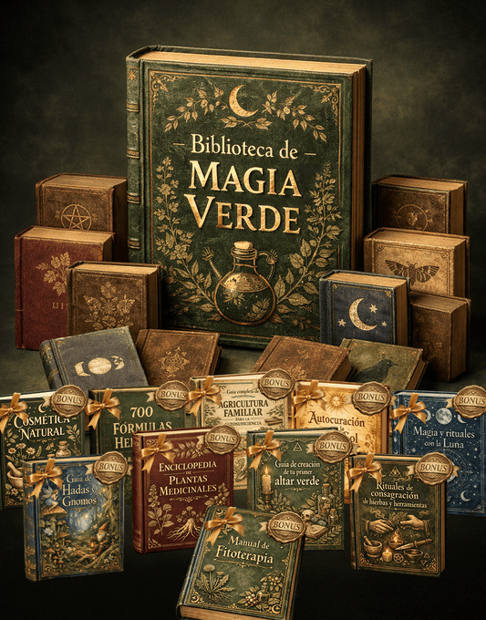 🌿 Biblioteca de más de 130 libros + 10 Bonus liberados 🎁 Magia Lunar + Limpiezas Energéticas